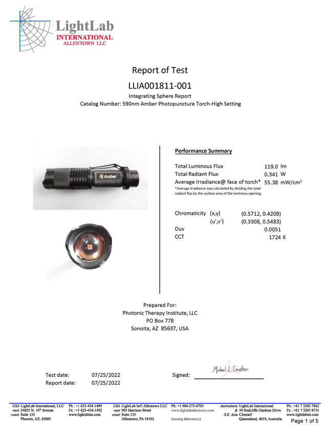 Amber Photopuncture Torch