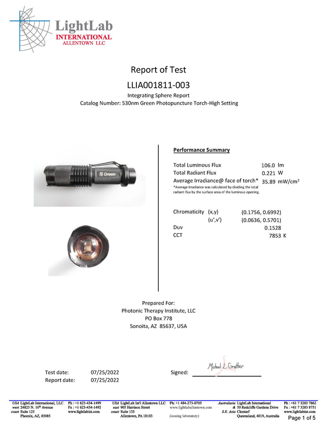 Green Photopuncture Torch