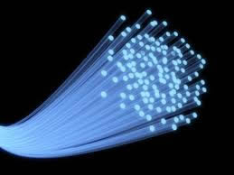 Light travelling through fibre-optic cables